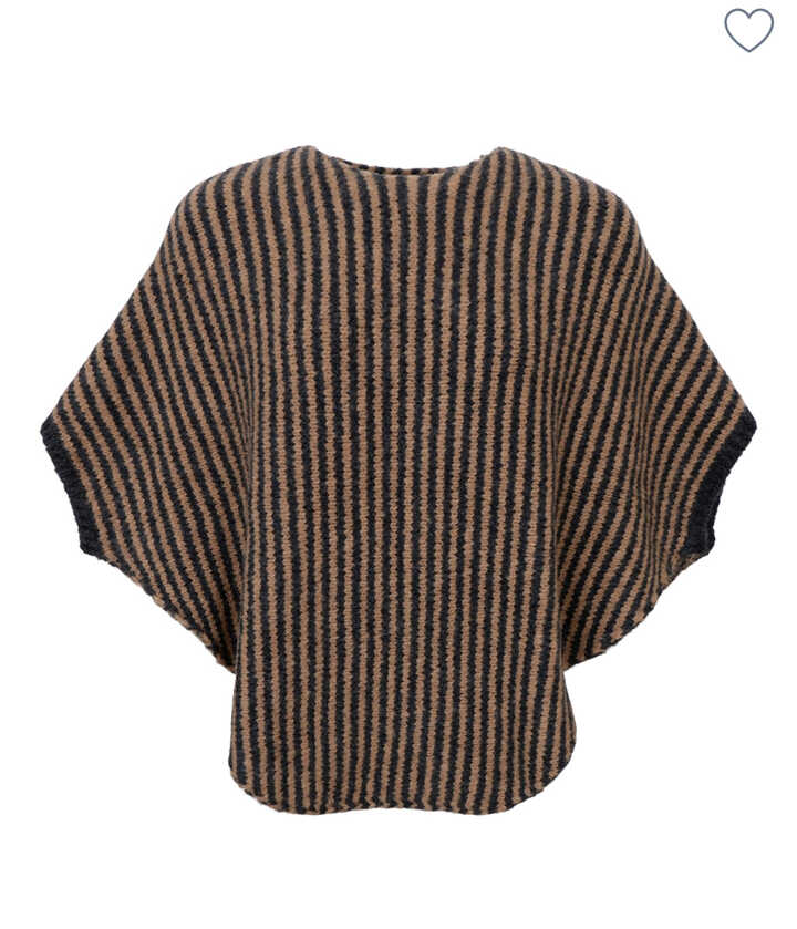 BLACK COLOUR STRIPED PONCHO