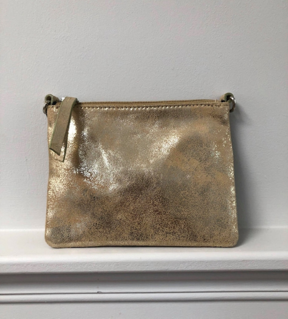 GOLD LEATHER CROSSBODY/CLUTCH BAG | Shop | Fifi & Binx Pop-Up Boutique